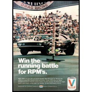 1971 Valvoline Motor Oil Vintage Print Ad NHRA Drag Racing Light Tree Wall Art